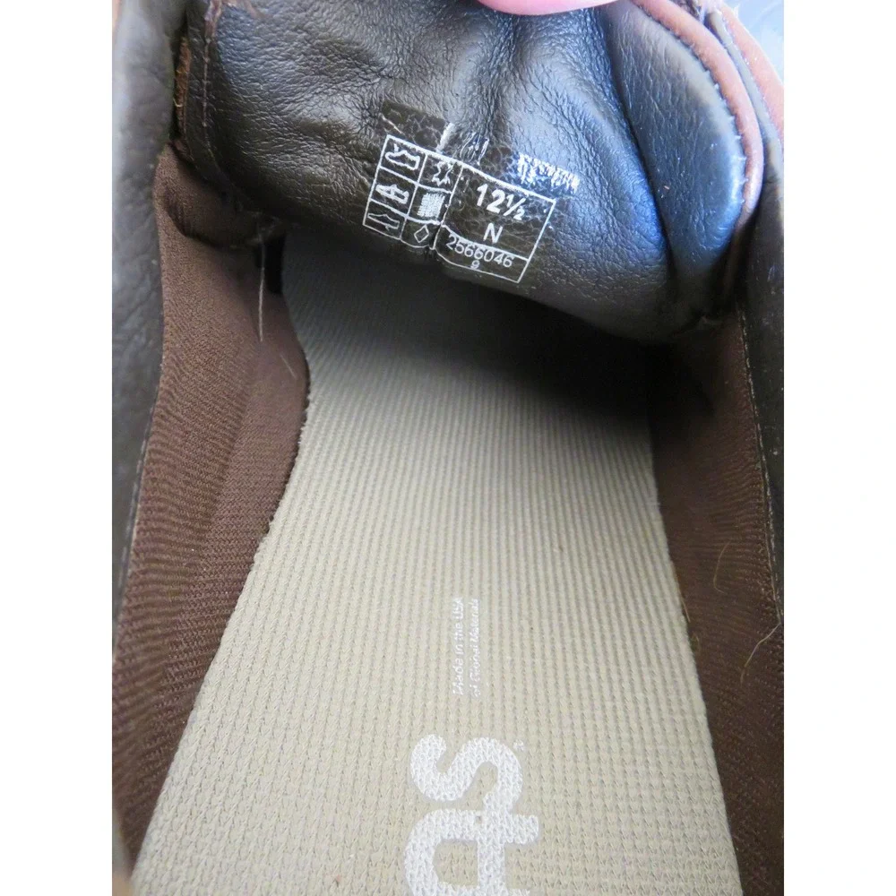 SAS Move On Mens Brown Leather Walking Shoes Moc Toe Lace Up 12.5 N Made in USA‎